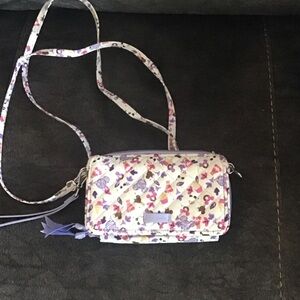 Vera Bradley/Disney Purple and White Quilted Floral Crossbody